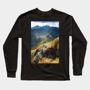 Mountain range with selective focus Long Sleeve T-Shirt